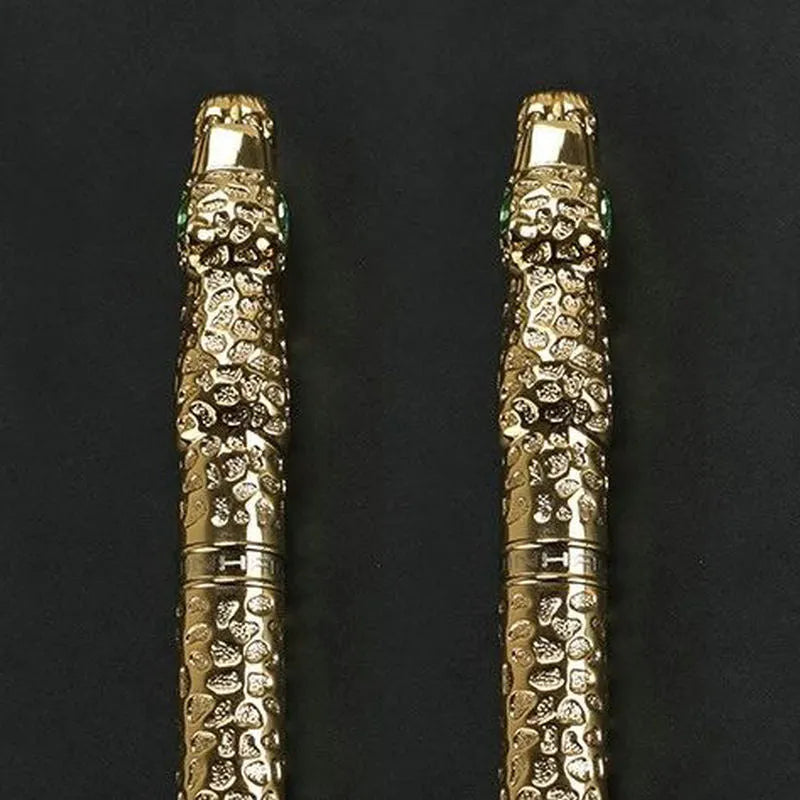 Embossed metal business pen in ancient silver or gold finish for office use and corporate gifting