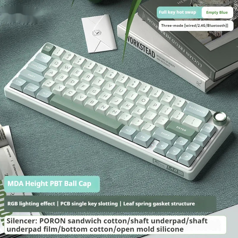 Wireless mechanical keyboard with RGB lighting in multiple colour options