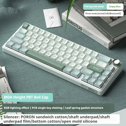 Wireless mechanical keyboard with RGB lighting in multiple colour options