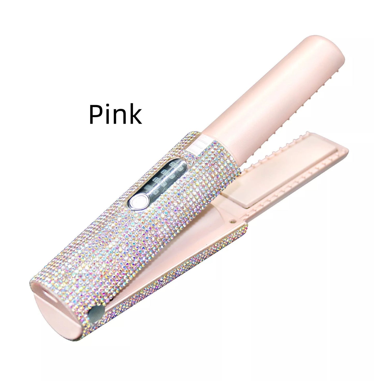 2-In-1 Electric USB Hair Straightening Brush with ceramic coating for healthy styling
