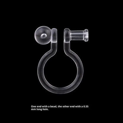 Transparent U-shaped plastic resin ear clip converter for stud earrings, unisex, single piece