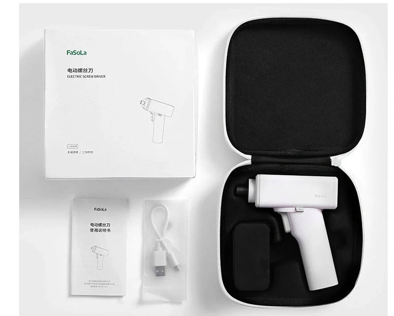 Compact electric screwdriver with LED lighting for home projects