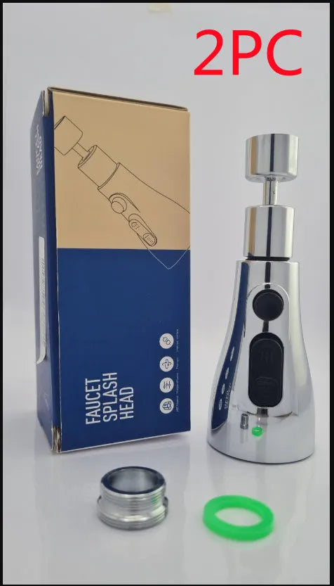 Universal pressurised kitchen faucet sprayer with 360-degree rotating head in matte black finish
