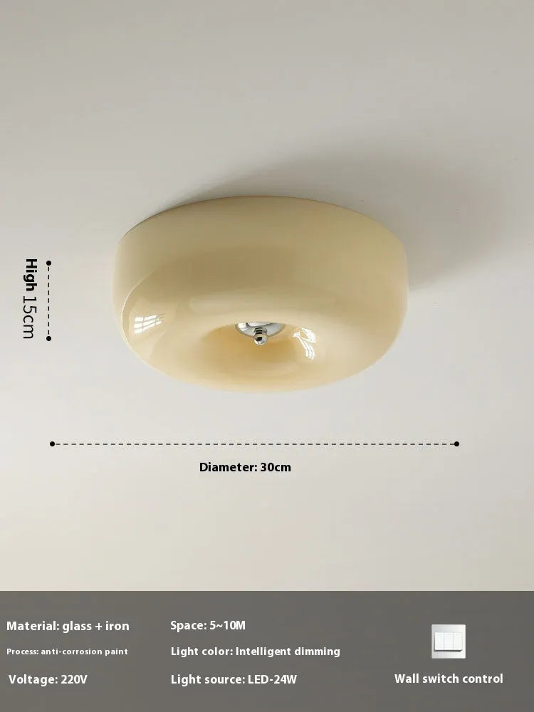 Cream style bedroom ceiling lamp with three-colour light, 30cm or 40cm diameter, American design