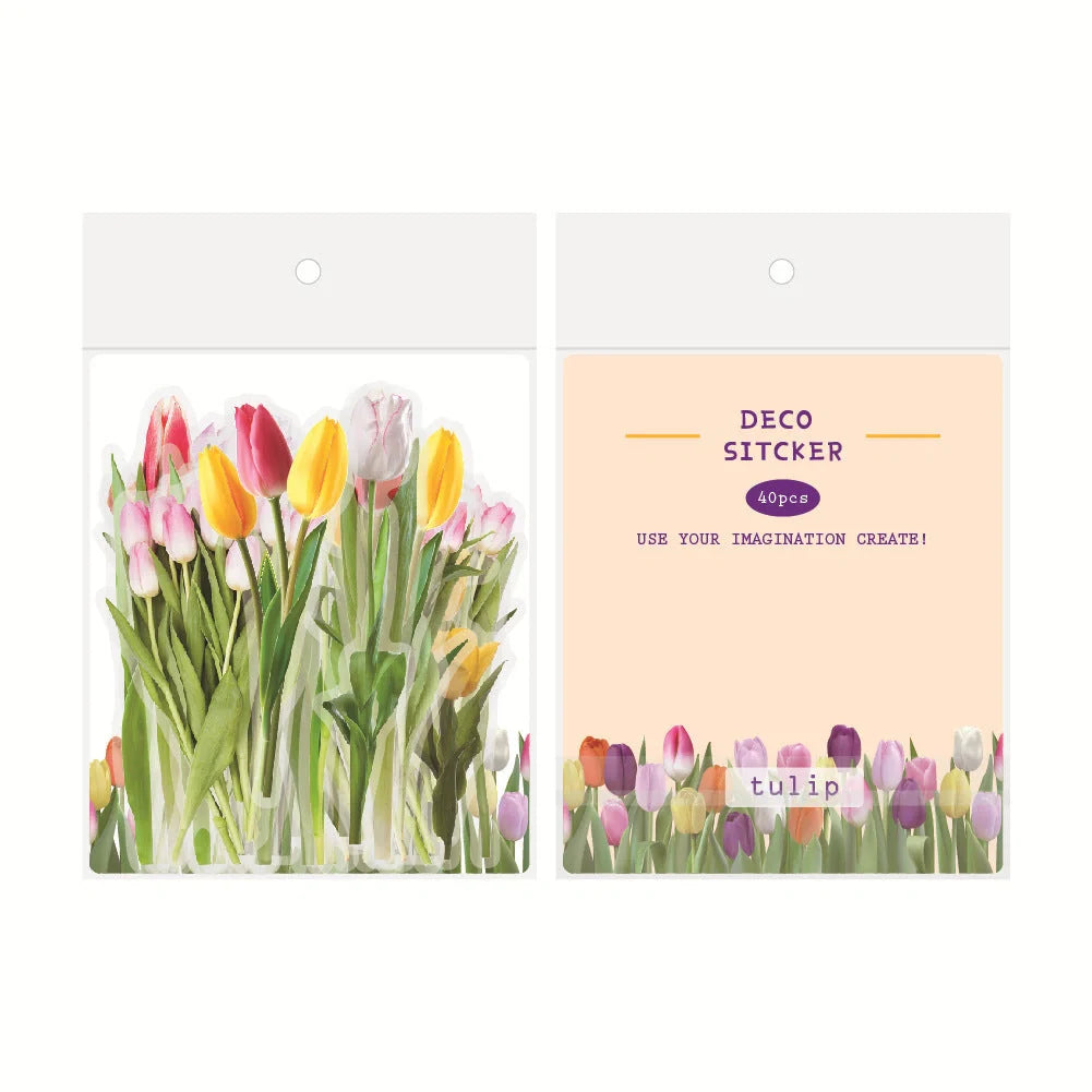 Enchanting transparent floral and mushroom stickers for DIY journaling and crafting