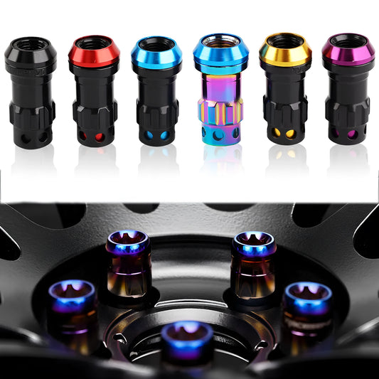 Aluminium alloy automobile wheel hub nuts in multiple colours with M12 thread specifications