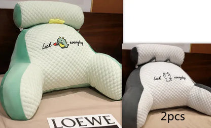 Reading lumbar support cushion in 60x40cm and 70x50cm sizes with embroidery design