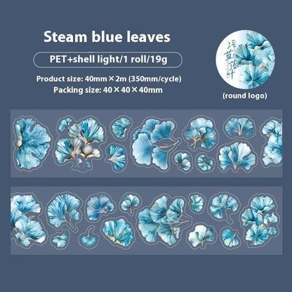Deciduous Poetry Series DIY decorative stickers roll with 40mm width, 2m length, and PET material in nature colours