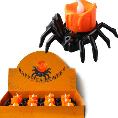 Halloween spider candlestick ornament with plastic construction for party atmosphere decoration