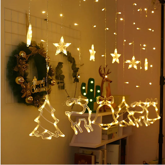 Lantern Creative LED light string with bell, star, tree, and elk shapes along 3 metres of waterproof decorative lighting