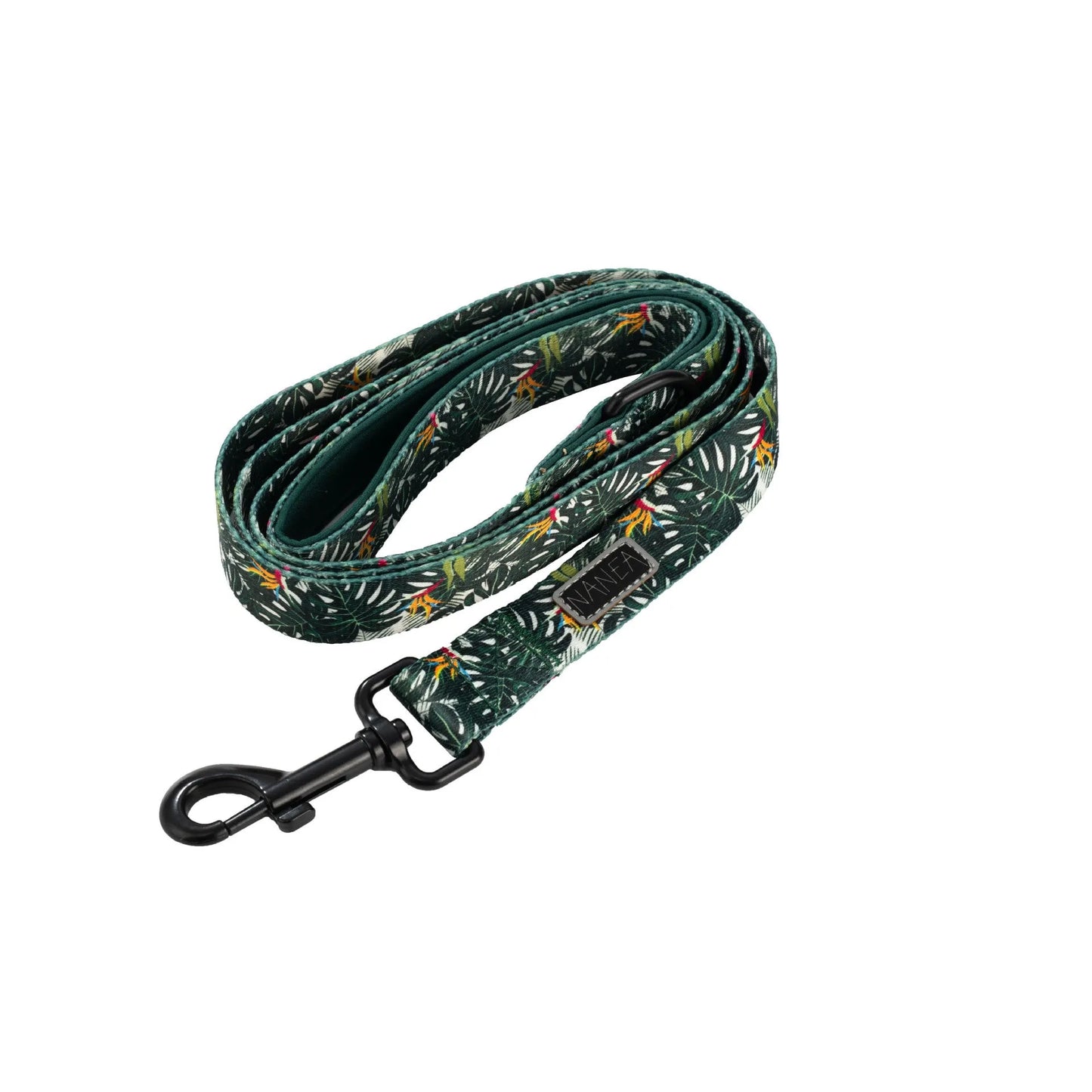 Six-piece adjustable cloth pet harness set with 1.5m haulage rope, collar, pick-up bag, bow tie, and triangular scarf