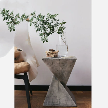 Nordic geometric coffee table with magnesium oxide surface measuring 32×46cm in black, grey, or wood finish