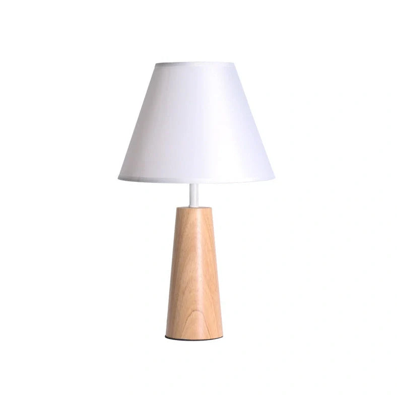Solid wood bedside lamp with bamboo holder, 40cm height, 8cm base, wood colour finish