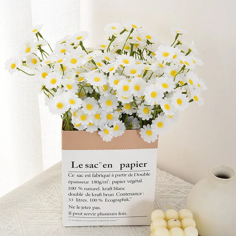 Beige silk chrysanthemum bouquet for wedding dress, photography props, and home clothing decoration