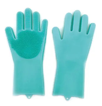 FDA food grade silicone kitchen cleaning gloves with orange colour and 357mm length