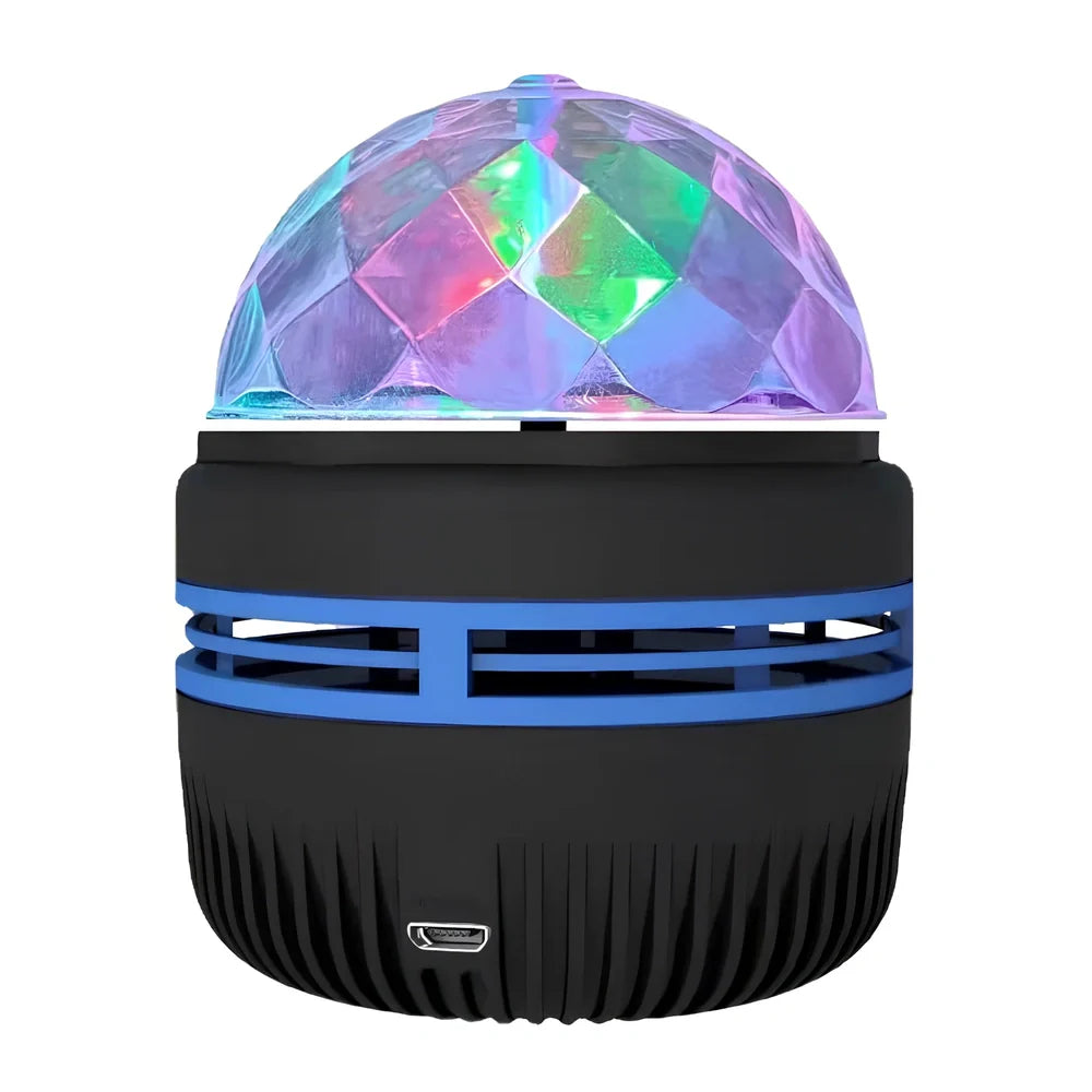 Mini crystal magic ball projection light showing starry sky and aurora water patterns on wall