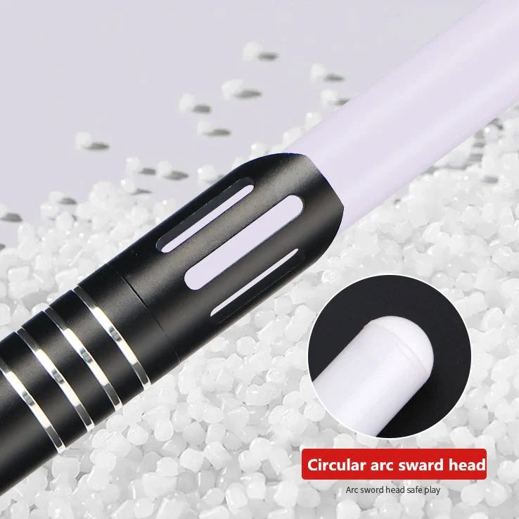 RGB metal lightsaber with extended 156cm length showing LED colours and metal hilt