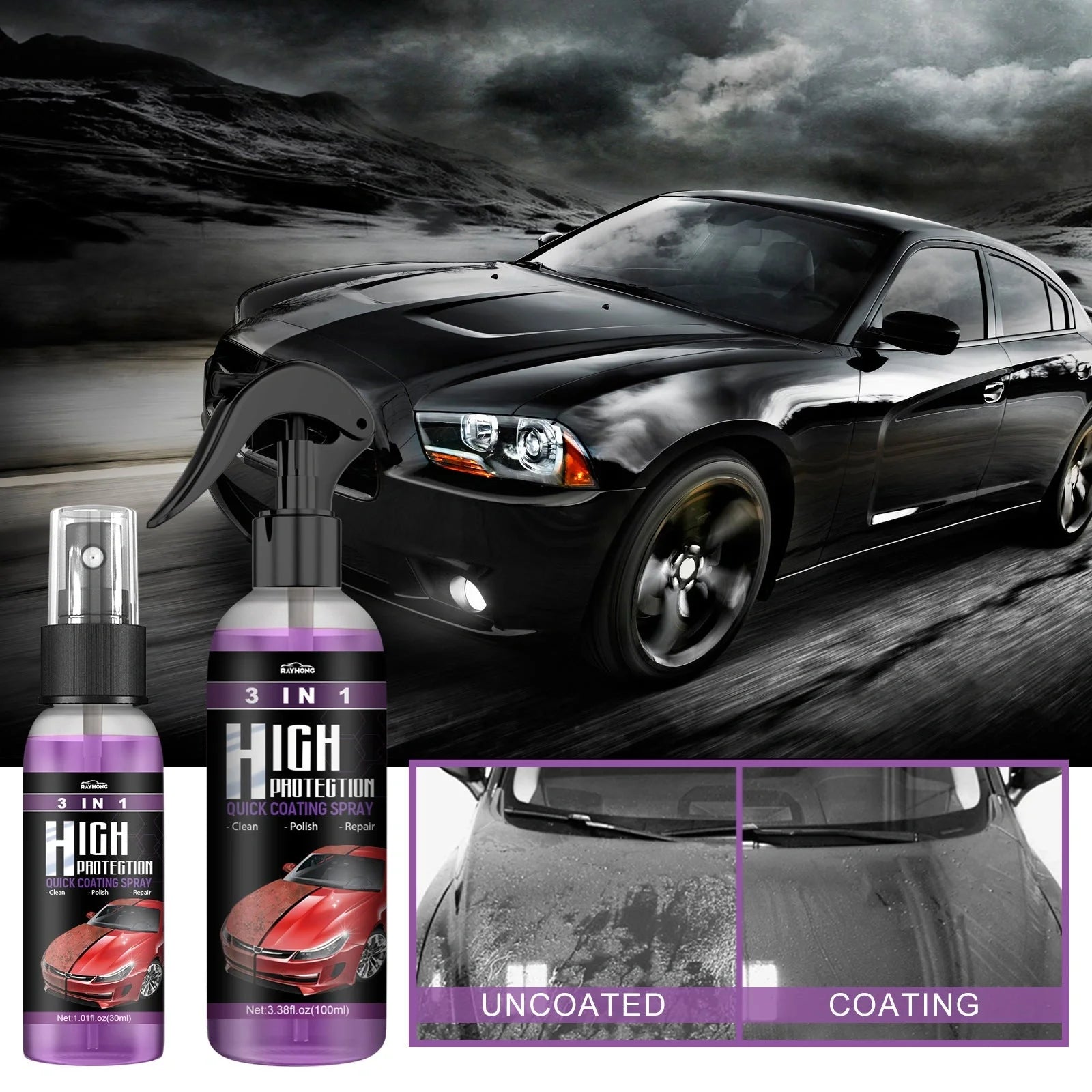 3 In 1 High Protection Fast Car Paint Spray Automatic with durable PE material for long-lasting paint protection