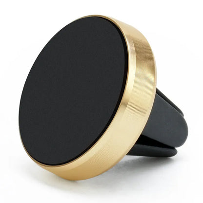 Magnetic car air vent phone holder in five colours showing compact 33.5x30mm dimensions