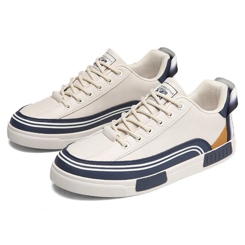 Men's casual canvas shoes with mesh ventilation panels in beige, white and green colour options