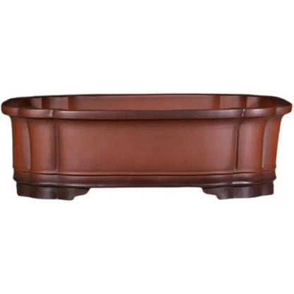 Chinese-style antique finish purple clay flowerpot measuring 71cm long by 54cm wide by 23cm high