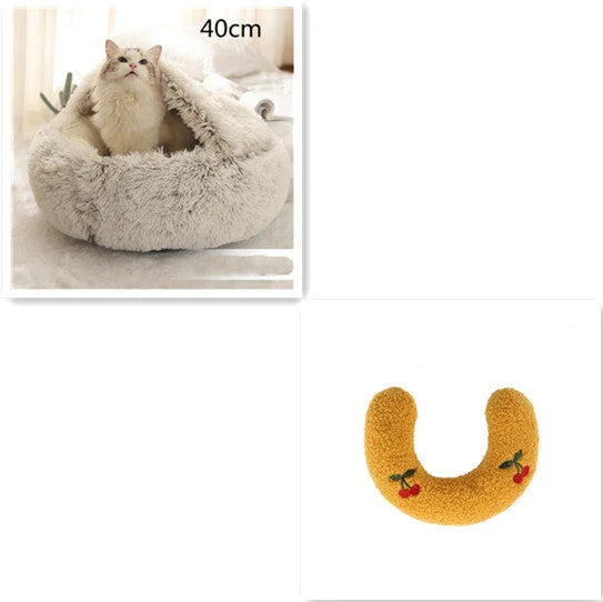 Cozy pet bed with plush and warm fabric for cats and dogs