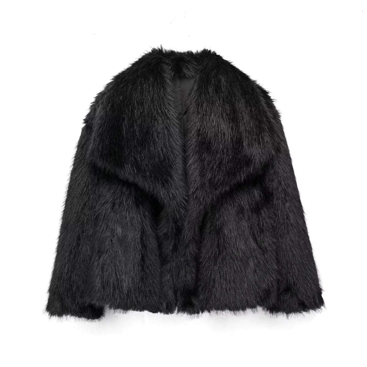A warm and stylish plush coat for women, available in a variety of colors and sizes.