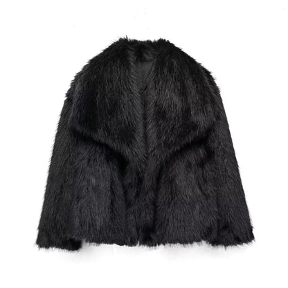 A warm and stylish plush coat for women, available in a variety of colors and sizes.