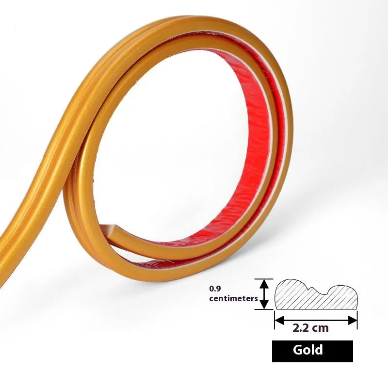 Flexible PVC background wall shaping frame with self-adhesive edge banding in four colour options