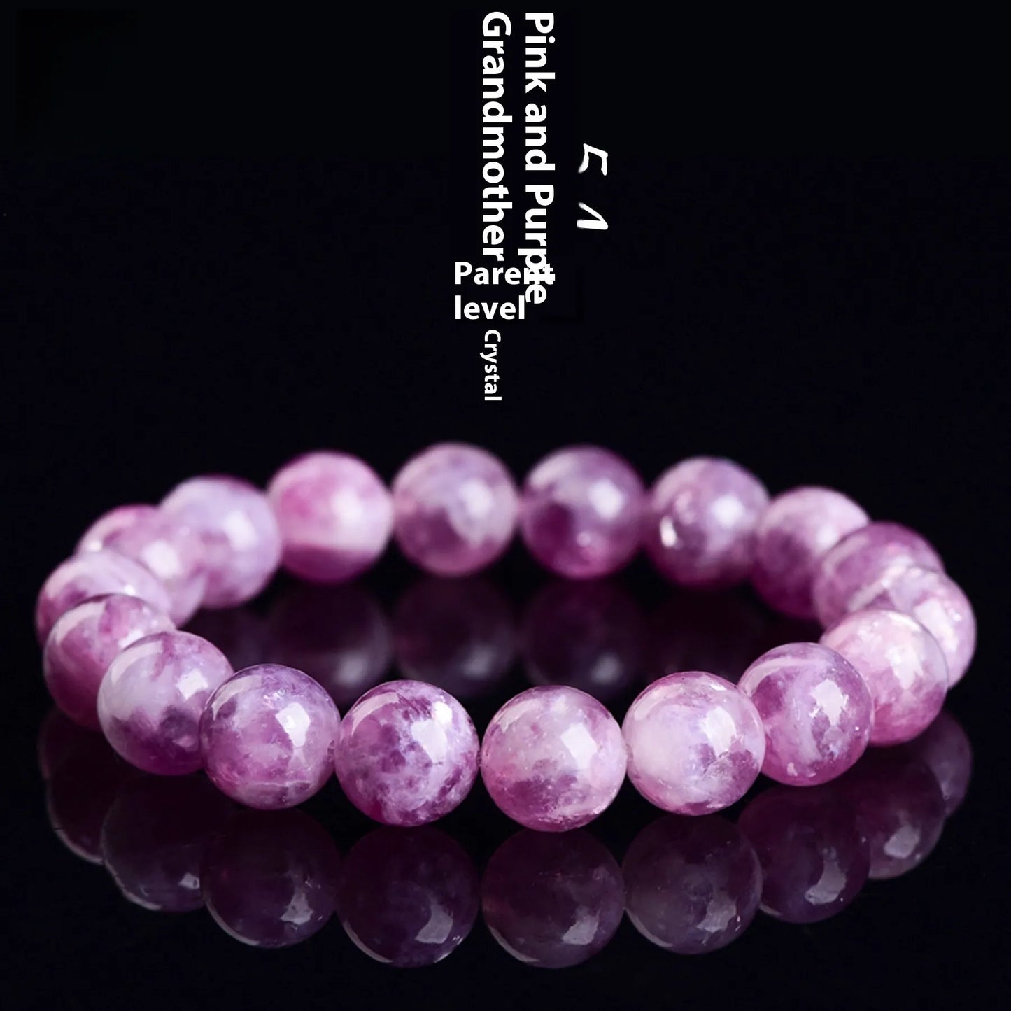 Purple Grandmother Crystal Bracelet with geometry-shaped polished beads in 5A grade purple colour, showing single circle design
