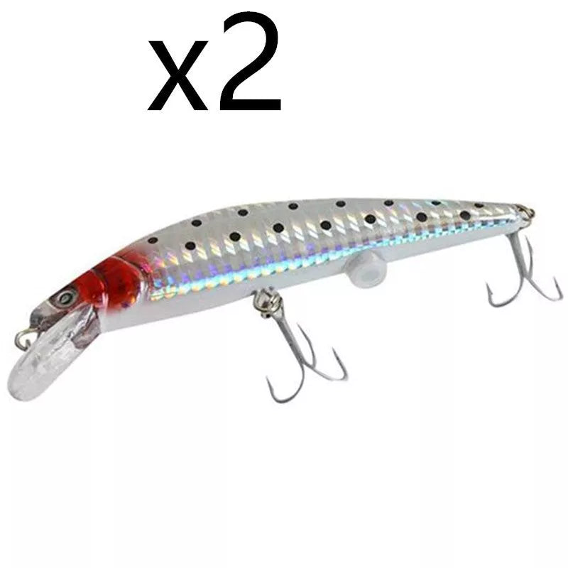USB rechargeable twitching fish lure with LED light for night fishing
