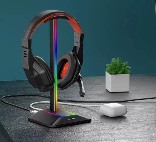 Dual Output RGB Luminous Gaming Headphone Holder in Z8 Black and Z8 Silver
