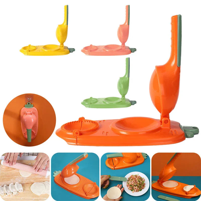 Premium 2-in-1 Dumpling Maker with Ergonomic Handle and Versatile Design for Effortless Dough Pressing and Skin Forming