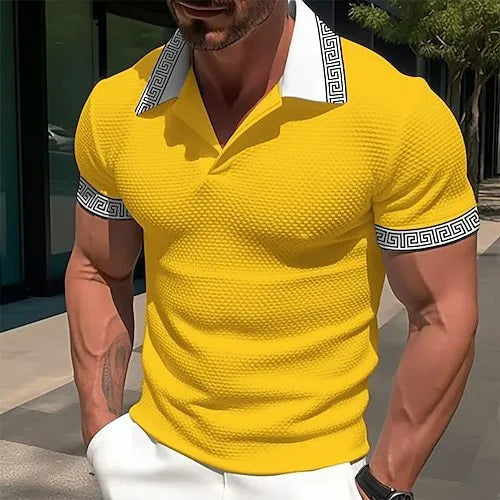 Men's loose-fit striped t-shirt in various colours with short sleeves for summer casual wear