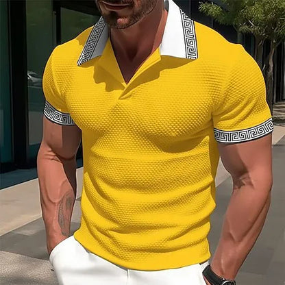 Men's loose-fit striped t-shirt in various colours with short sleeves for summer casual wear