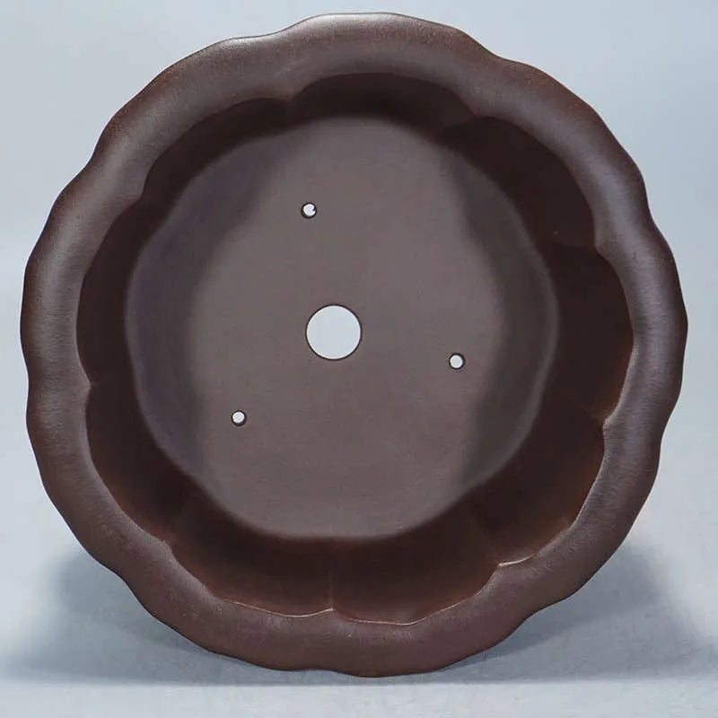 Square purple sand succulent pot with antique finish measuring 37x37x20cm showing breathable ceramic construction