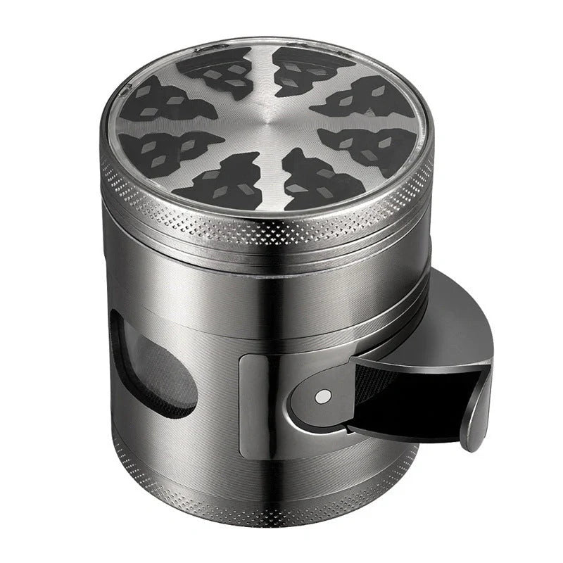 60mm zinc alloy herb grinder with windmill teeth and neodymium magnet lid