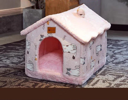 A cozy and comfortable pet bed with a self-warming fabric, durable non-slip base, and removable machine-washable cover