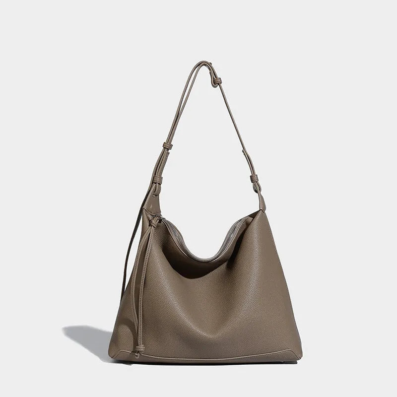 Soft PU messenger bag in caramel colour with crossbody strap