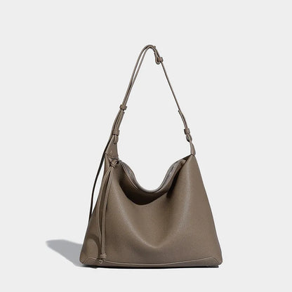 Soft PU messenger bag in caramel colour with crossbody strap