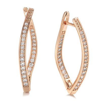 Geometric zircon drop earrings for women in copper with ins style design, colour H0493