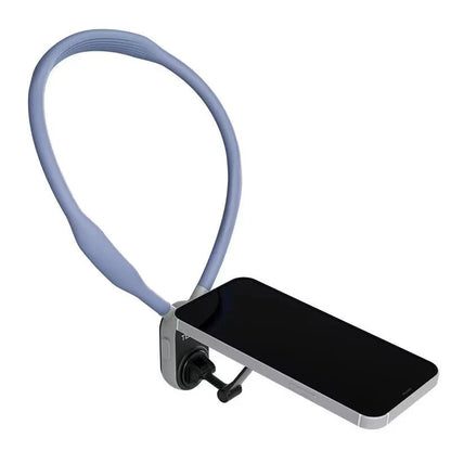 Silicone phone magnetic neck mount with quick-release design and strong magnetic suction for hands-free mobile usage