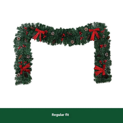 Christmas rattan decorative showcase with pine cone bow design in European style