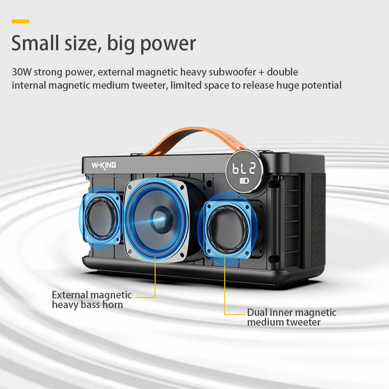 Portable Wireless Bluetooth Speaker with Built-In Microphone for Calls and Recording, USB Charging, Compact 215.3 x 86.3 x 109mm Design for Travel, Outdoor Use and Working from Home, Black