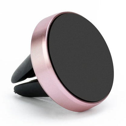 Magnetic car air vent phone holder in five colours showing compact 33.5x30mm dimensions