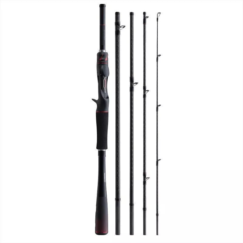 Portable multi-section carbon fishing rod for travelers, lightweight and durable