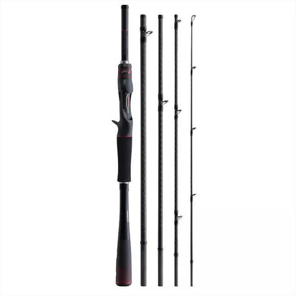 Portable multi-section carbon fishing rod for travelers, lightweight and durable