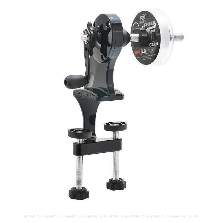 Fishing line cable winder with extension shaft for portable line management