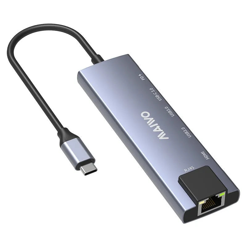 Steam Deck Six-in-one Docking Station with aluminium housing, 15cm cable, HDMI, Ethernet and USB ports
