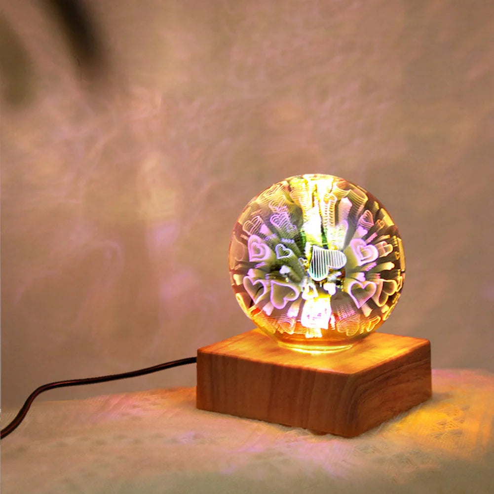 USB 3D Firework Crystals Ball Night Light with touch control and USB power option
